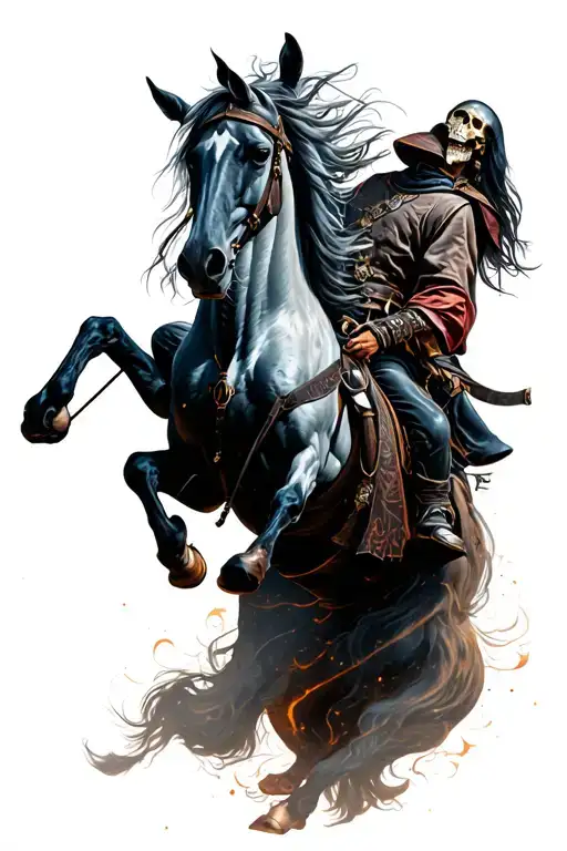 the pale horseman of death one of the 4 horsemen of apocalypse, symbolizes death tattoo design idea