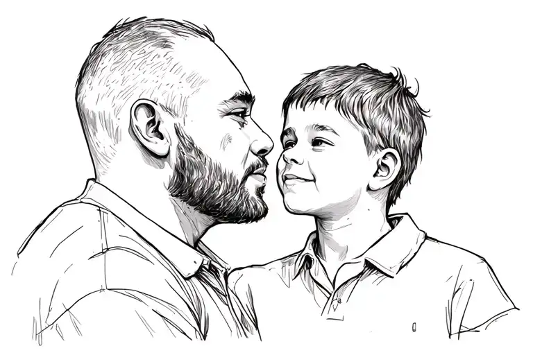 dad and son  tattoo design idea
