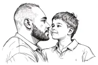 dad and son  tattoo design idea