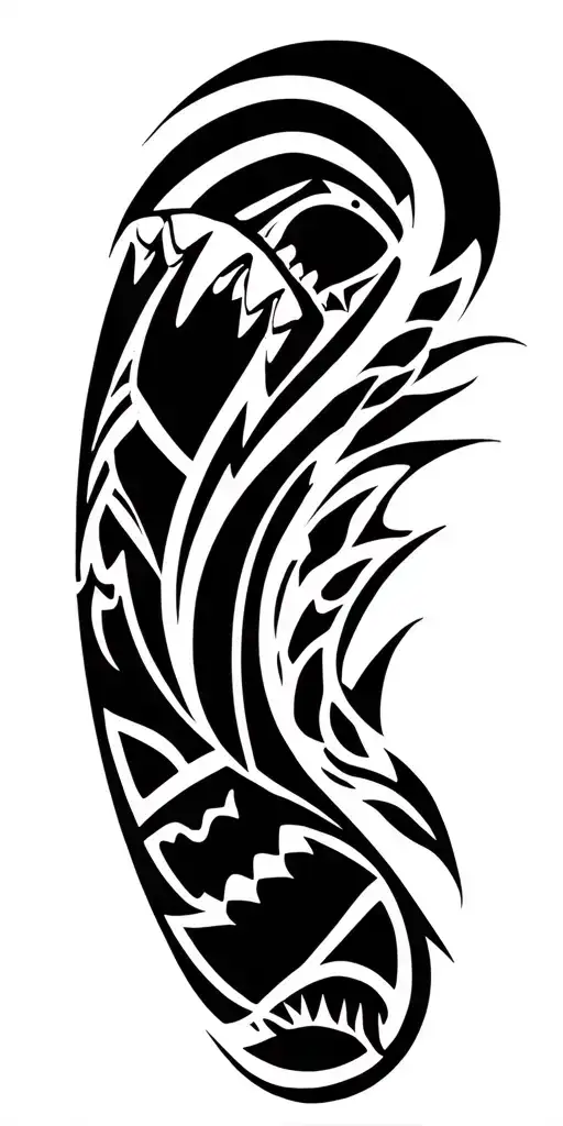 "Warrior, shark teeth,stingray," Polynesian tattoo design idea