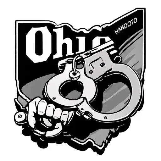 "Ohio" using handcuffs for the o's tattoo design idea