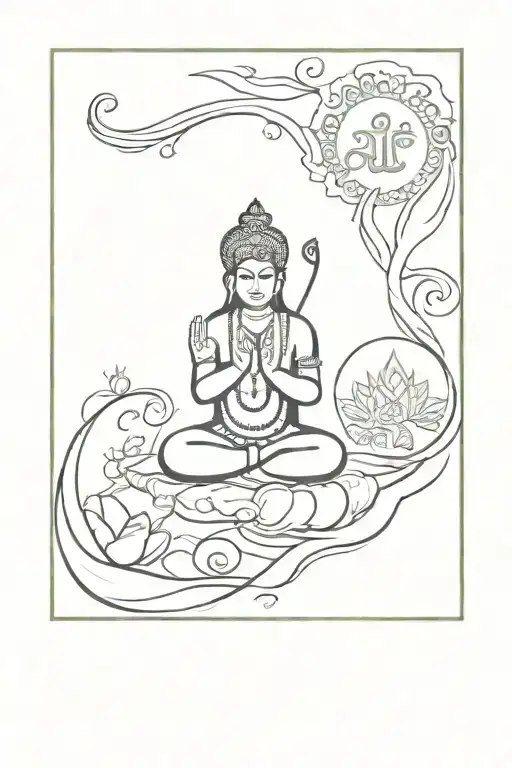 krishna ganesh jesus allah buddha sikhism all religion in one  tattoo design idea