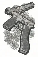 Glock 9mm gun tattoo design idea