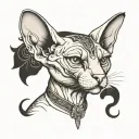 angry sphynx cat head tattoo holding tattoo design idea