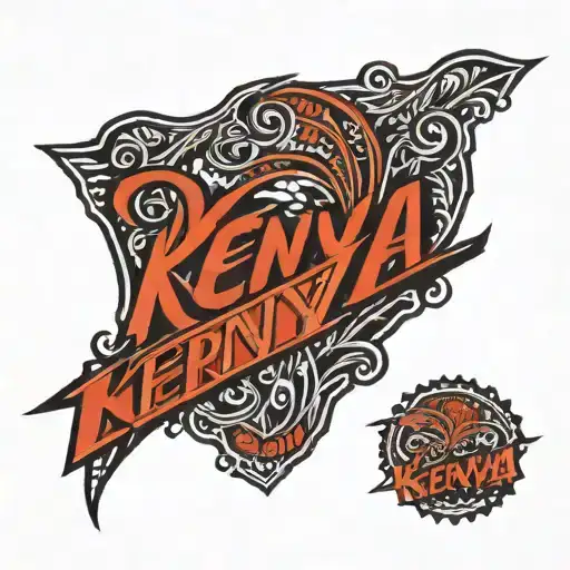 Kenya In cursive writing tattoo design idea