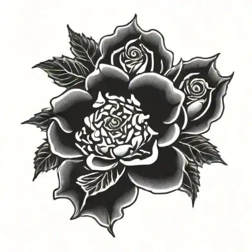 Yorkshire Rose L M E tattoo design idea