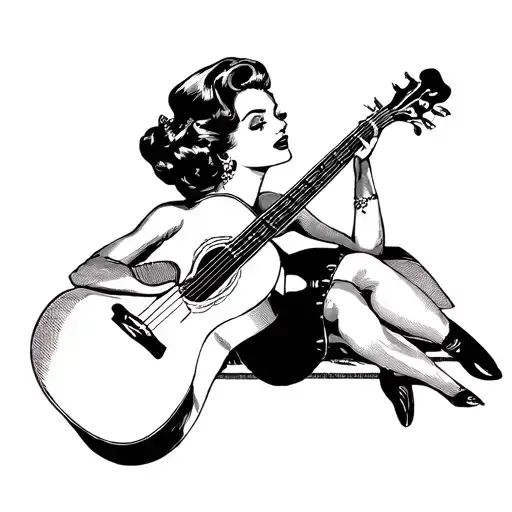 musical theatre pinup girl tattoo design idea