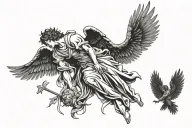 angel icarus falling angel tattoo design idea