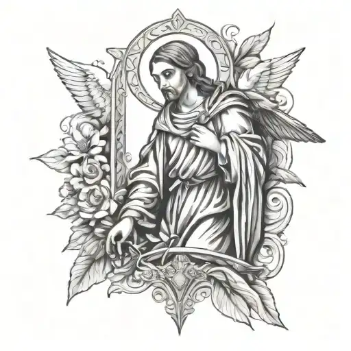 saint gabriel tattoo design idea