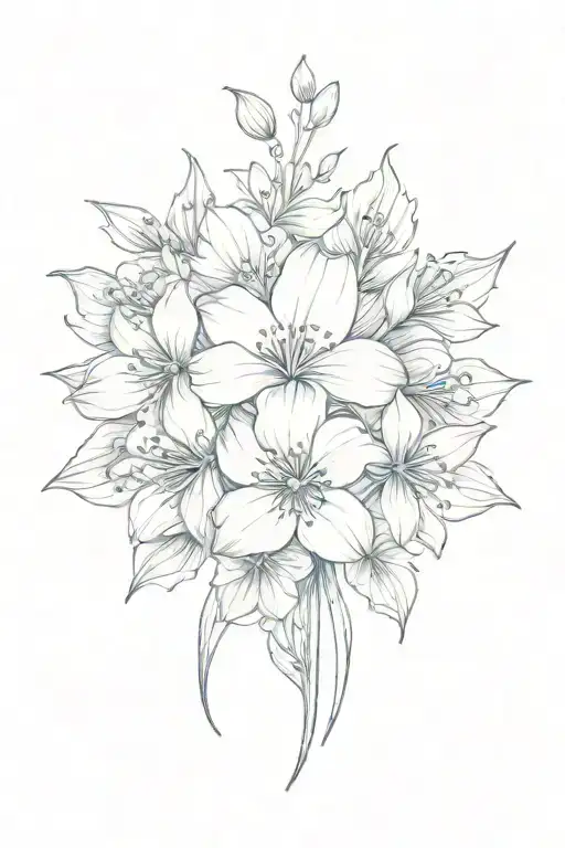 Floral spine tattoo, blue bell flower,  feminine, delicate, narrow tattoo design idea