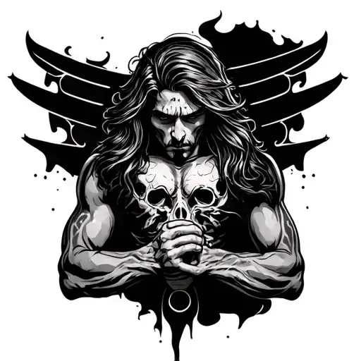 Tattoo about problems against problems and very masculine pains for under the chest tattoo design idea