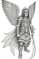 inca warrior with wings  tattoo design idea