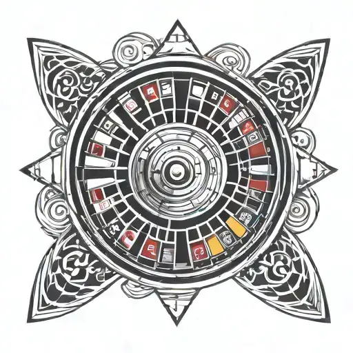 casino roulette wheel tattoo design idea