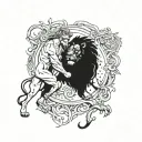 Hercules vs Lion tattoo design idea