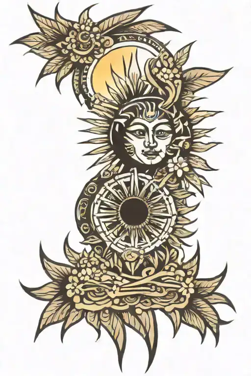 Philippine Sun rays tattoo design idea