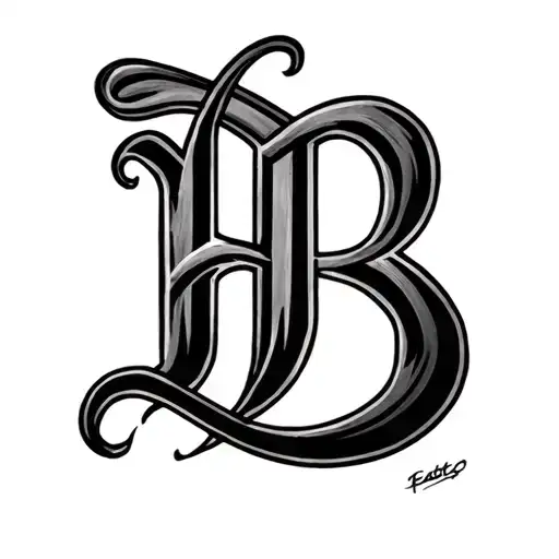 Cursive B tattoo design idea