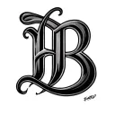 Cursive B tattoo design idea