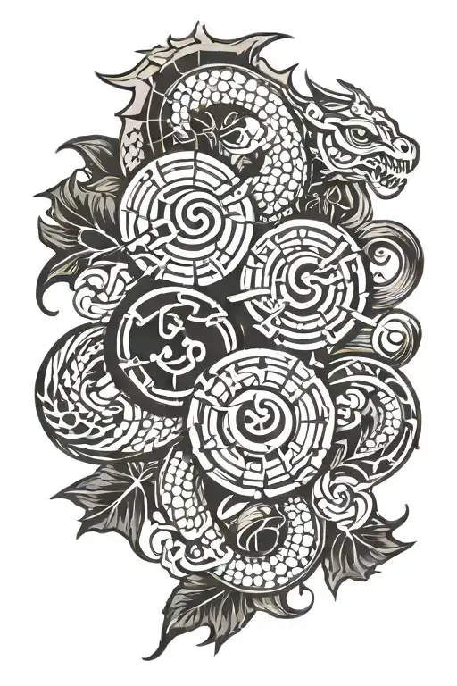 Scorpio, Leo, Libra symbol intertwined tattoo design idea