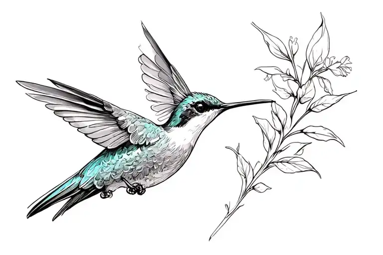 humming-bird tattoo design idea