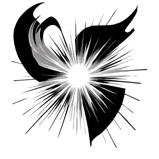 sun rays radiating tattoo design idea