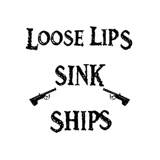 "LOOSE LIPS SINK SHIPS" female pirate with beads in dread locks holding another sailor at gun point from behind tattoo design idea