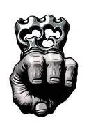 knuckle duster attached tattoo design idea