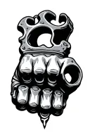 knuckle duster attached tattoo design idea