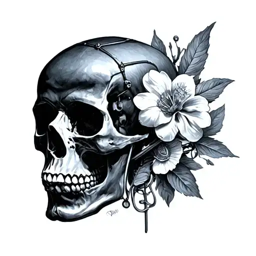 , 1994, 22, Pieces, radiology, Military medicine, Memento mori Memento vivere tattoo design idea
