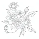 rose, carnation, water lily, honeysuckle, daisy, sweetpea, larkspur, snowdrop tattoo design idea