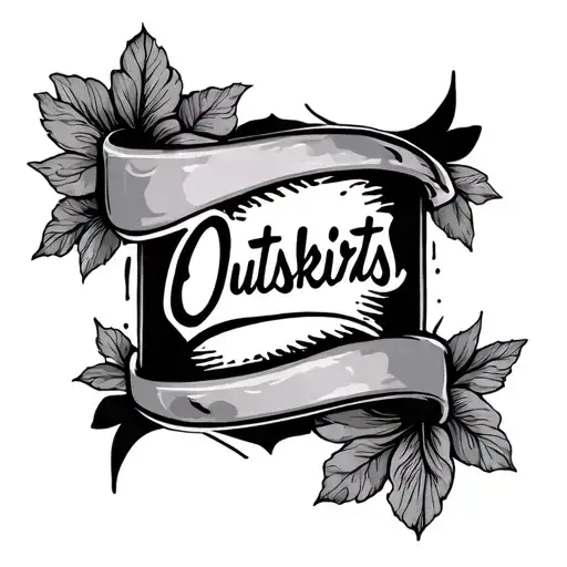 A tattoo that says Outskirts relating to the Sam Hunt song tattoo design idea