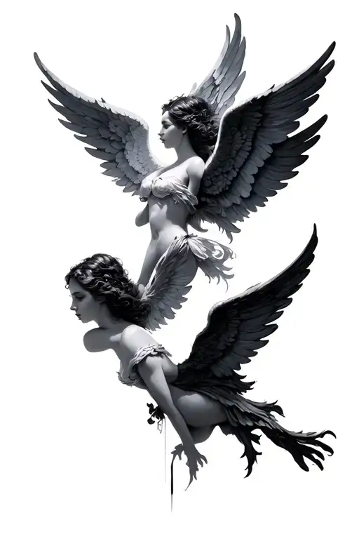 3 angels tattoo design idea