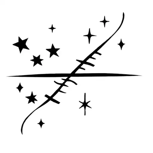 Aashi word hidden in stars design tattoo design idea