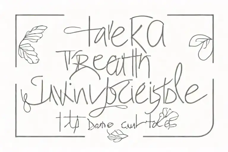 Take a breath; you don't have to be invincible quote tattoo design idea