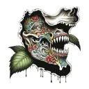 jaw tattoo design idea
