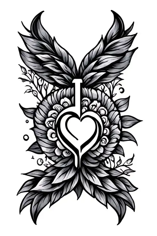 inner peace love and prosperity symbol tattoo design idea