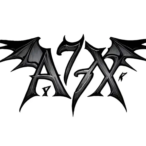 "A7X" deathbat logo tattoo design idea