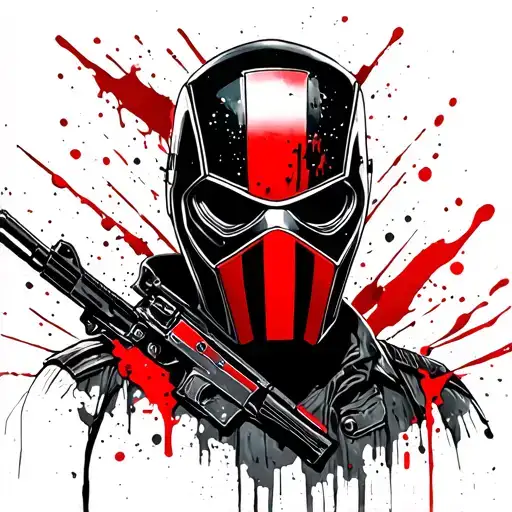 winter soldier in mask tattoo design idea