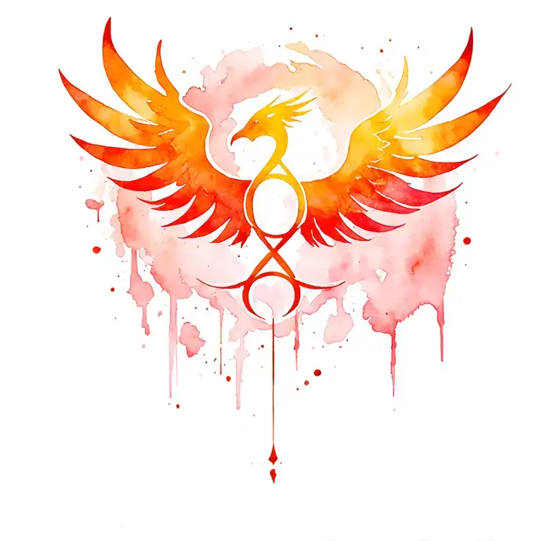 Phoenix triquetra tattoo design idea