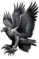Buzzard bird rising tattoo design idea