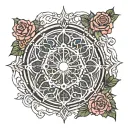 notre dame rose window tattoo design idea