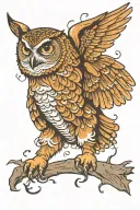 owl flying tattoo design idea