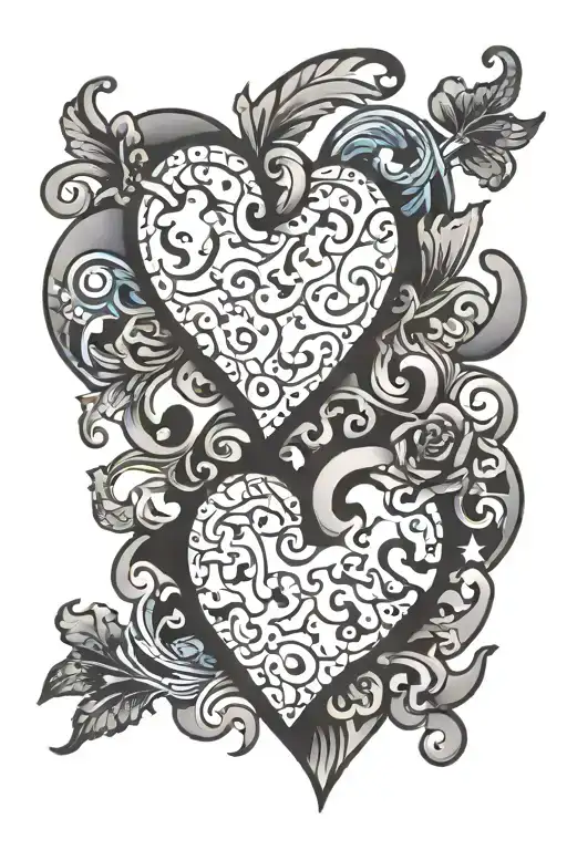 heart shaped with autism puzzle pieces tattoo design idea