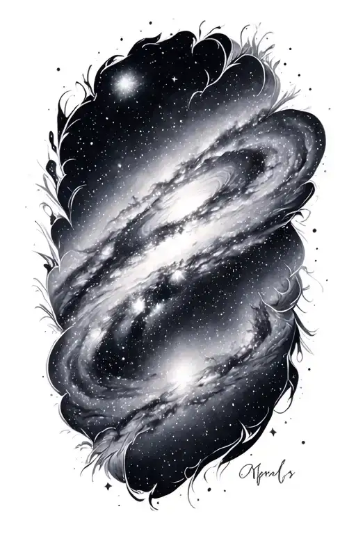 Milky Way galaxy tattoo design idea