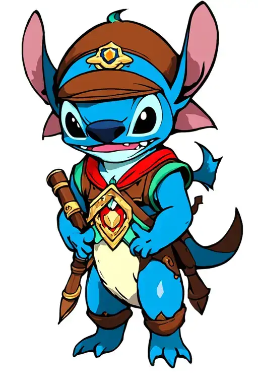 stich and the legend of zelda tattoo design idea