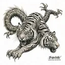 dragon and tiger tattoo design idea
