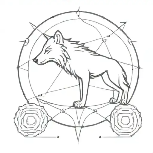 Balance & Strength alpha wolf tattoo design idea