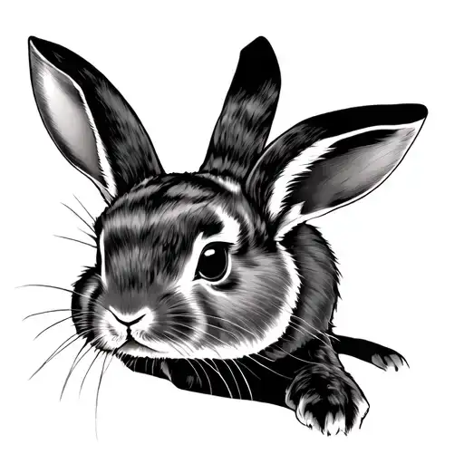 Japanese Rabbit tattoo design idea