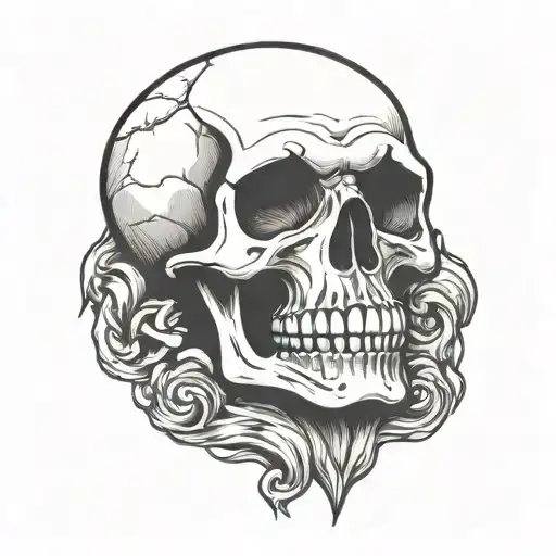 skull simple cartoon outline basic tattoo design tattoo design idea