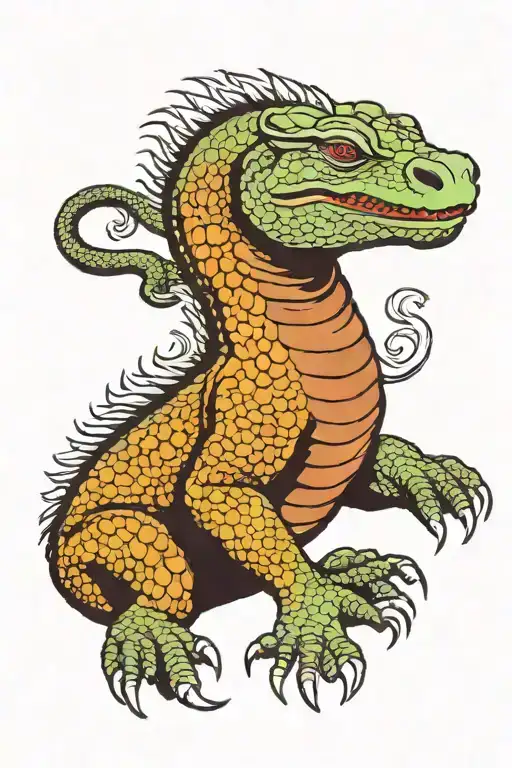 Komodo Dragon tattoo design idea
