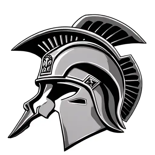 semper fi with a spartan helmet tattoo design idea